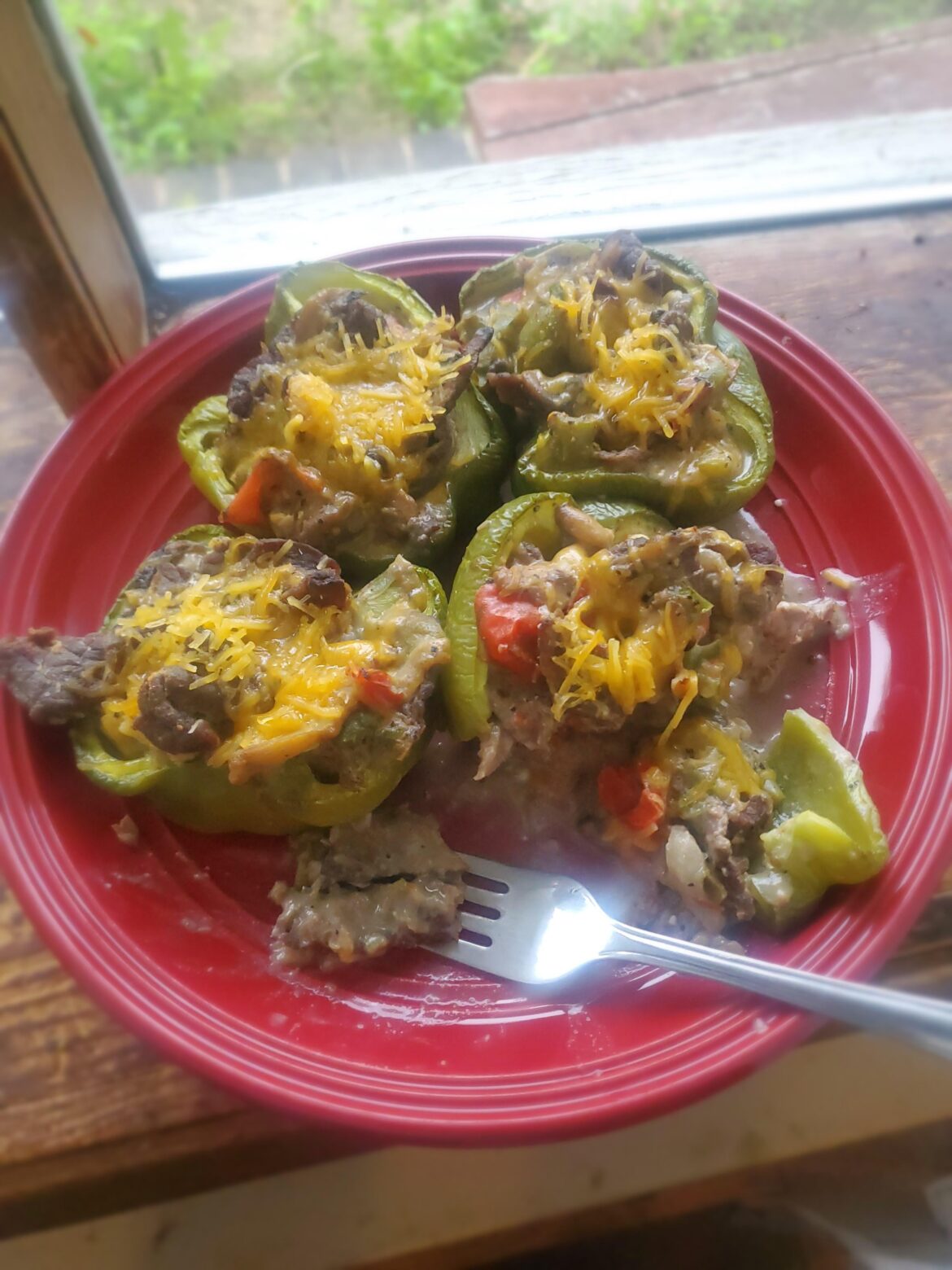 Cheese steak stuffed peppers, 146 calories each!