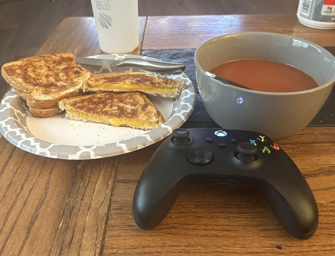Rainy days are perfect for grilled cheese and video games!