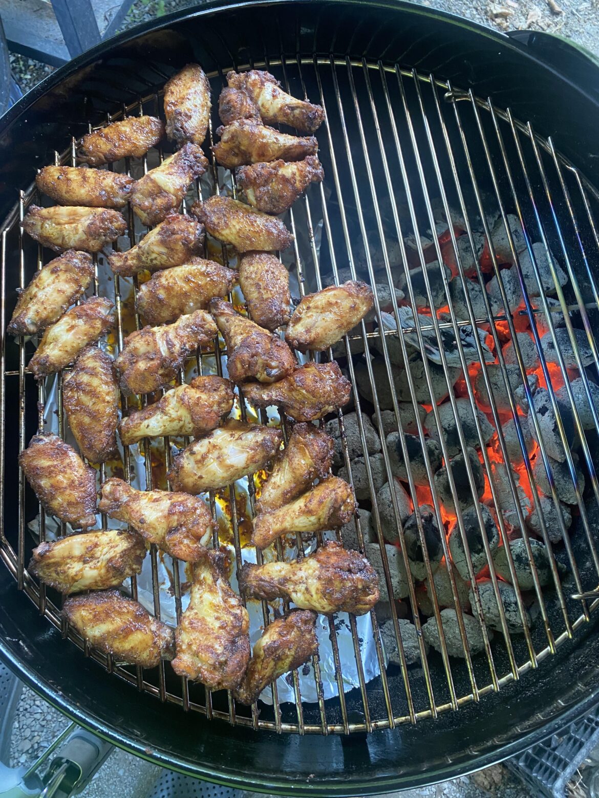 Breaking in the new Weber Kettle.