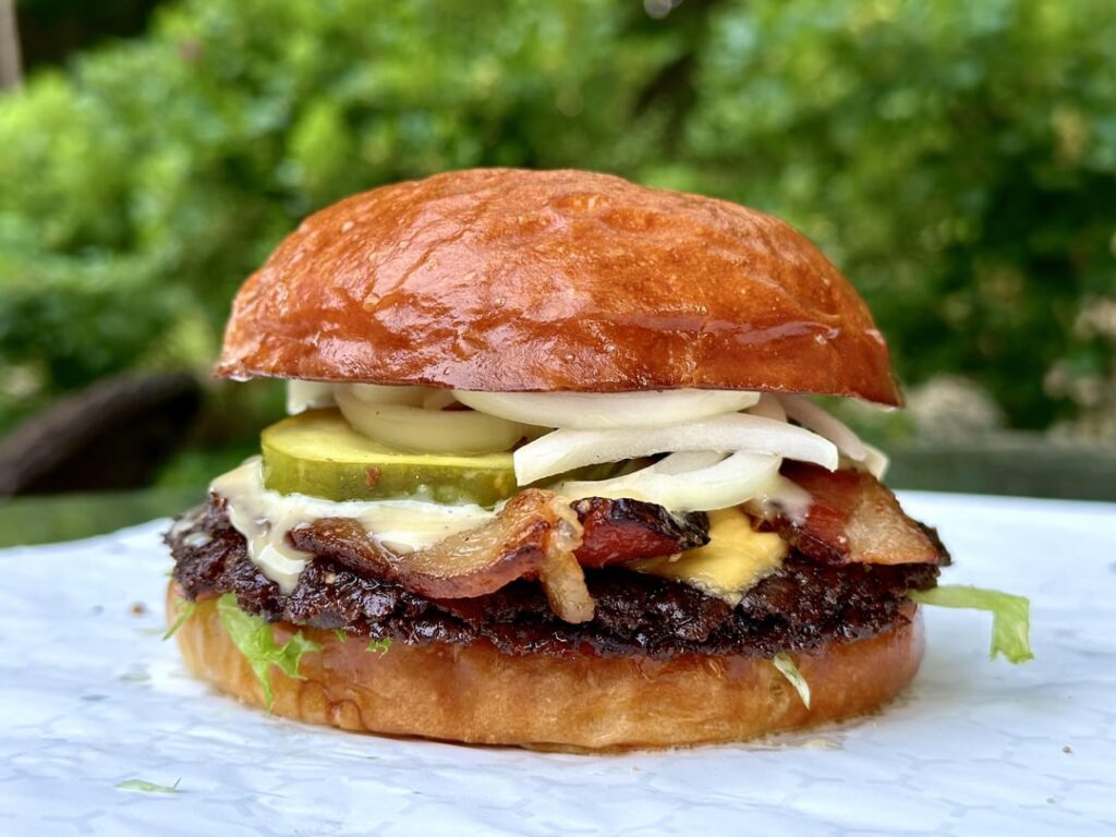 Homemade bacon smash burger