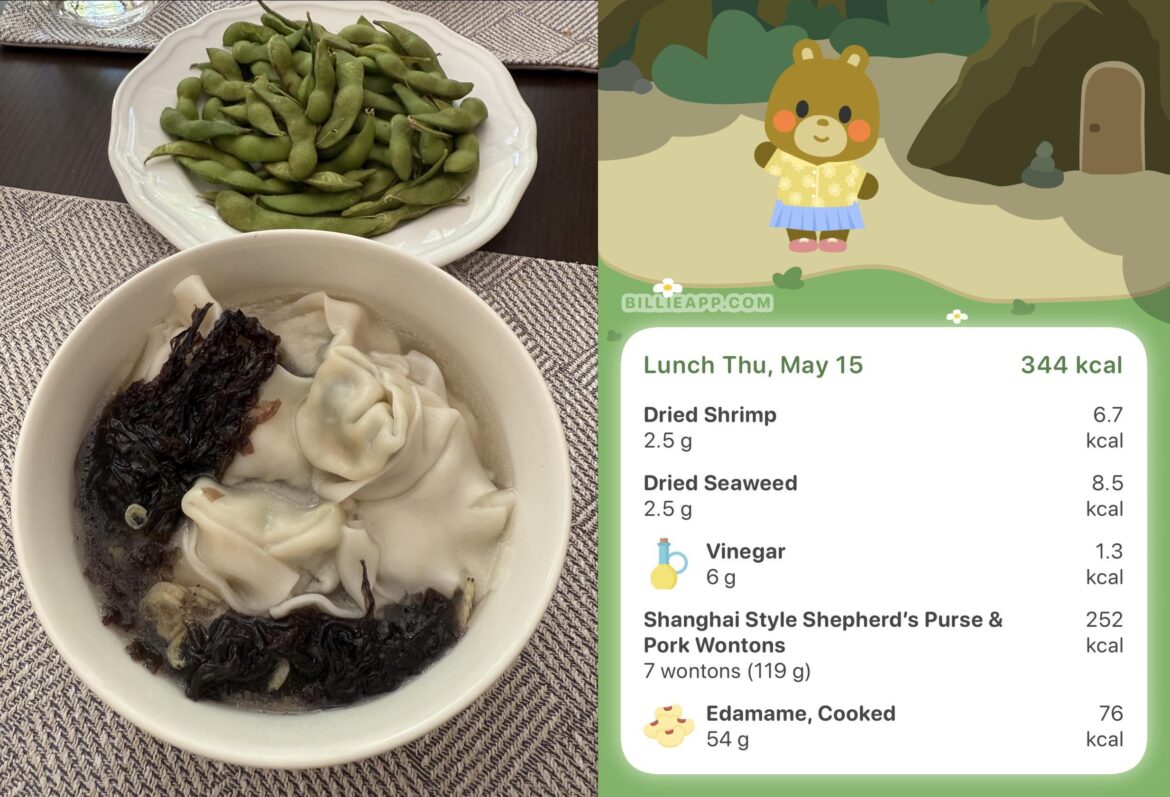 I was today years old when I found out some people think wontons = cream cheese + deep fry. These were my childhood wontons.  270 kcal for a huge bowl. Plus edamame.