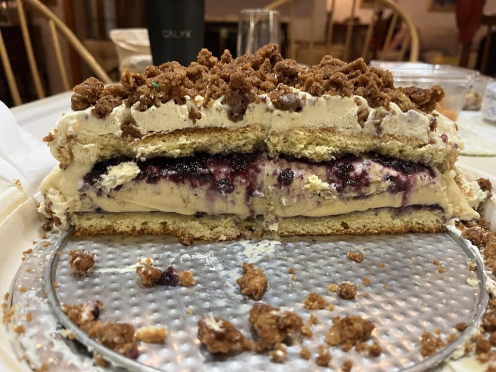 Ice Cream Cake - Blueberry Jam Vanilla Cheesecake - Biscoff Graham Cracker Crumble