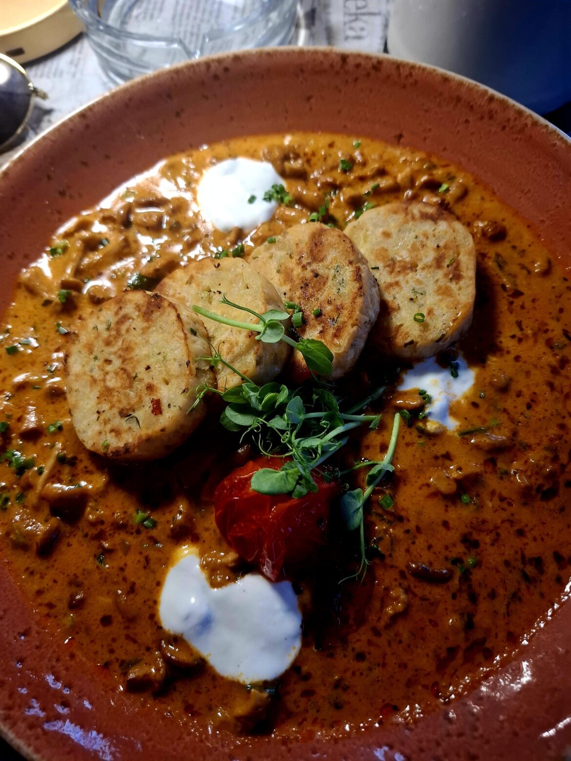 Austrian Chanterelles Goulash with Dumplings