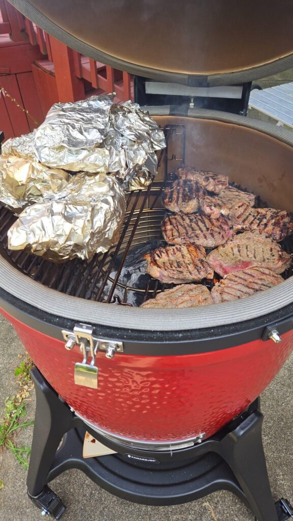 Steak cabbage and potatoes on the bj3.
