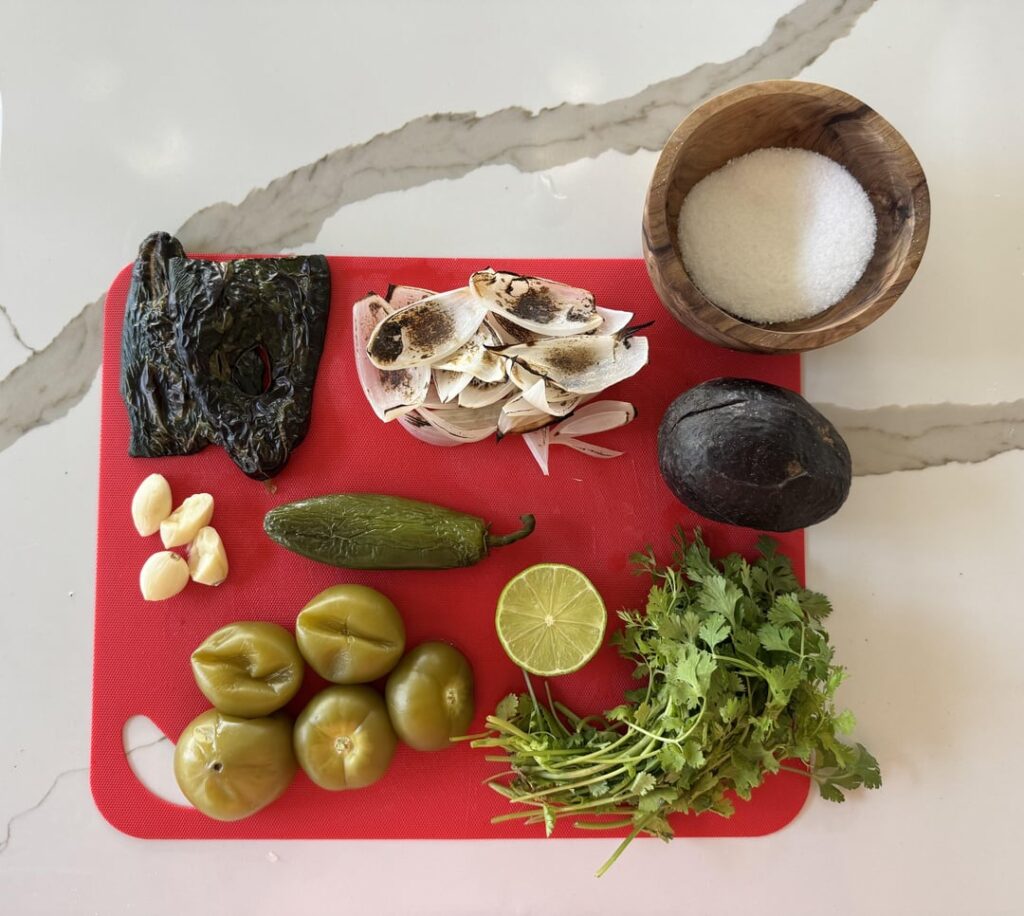 Salsa Verde with diced avocado