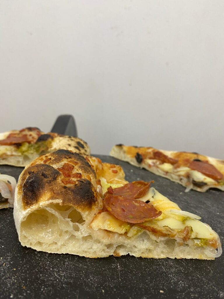 pizza pictures  cooked ooni K12 - but need to be thinner?