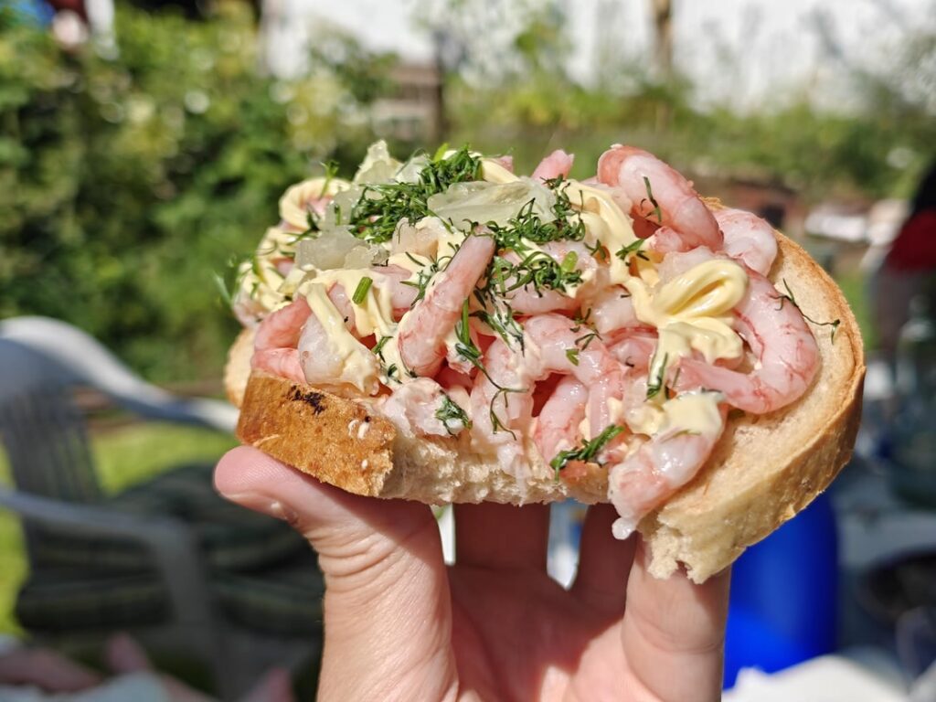 Traditional Norwegian Shrimp sandwich