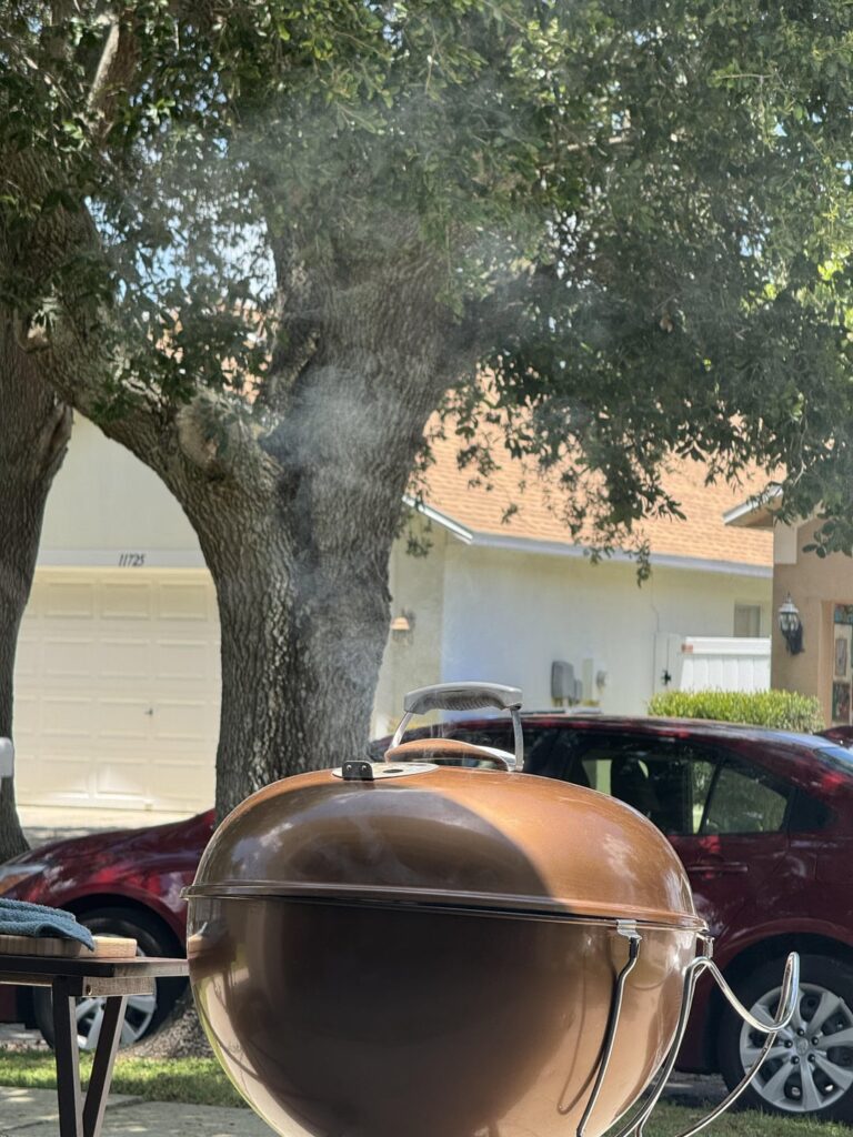 First time using the Kettle as a smoker!