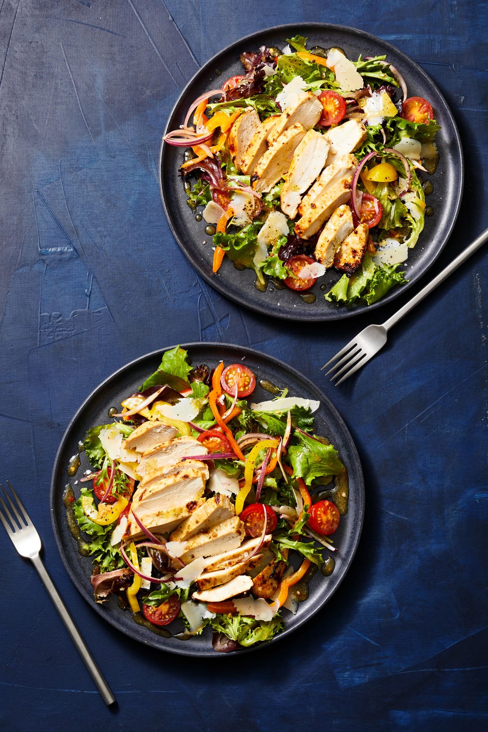 italian marinated chicken over salad