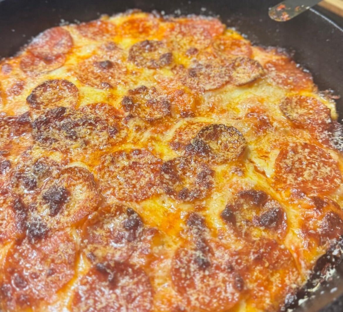 Simple pepperoni pan pizza. I ate it before I took more pictures….