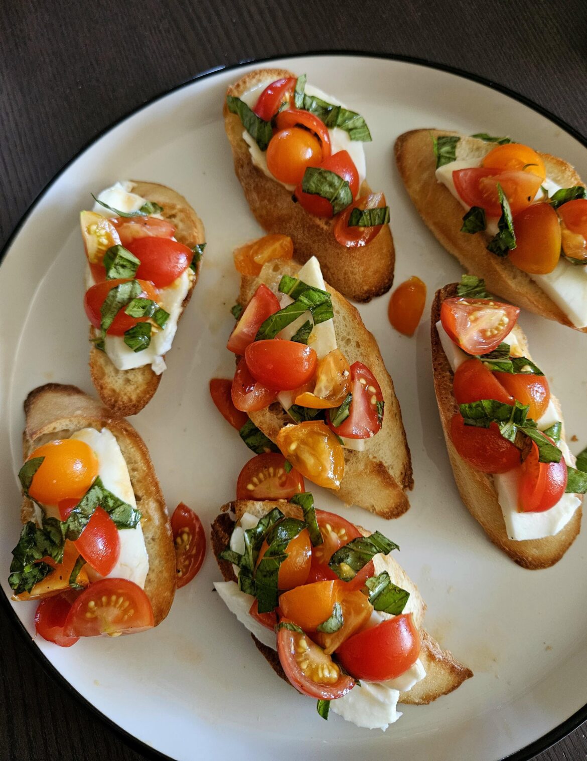 Bruschetta with sungold and sweet million