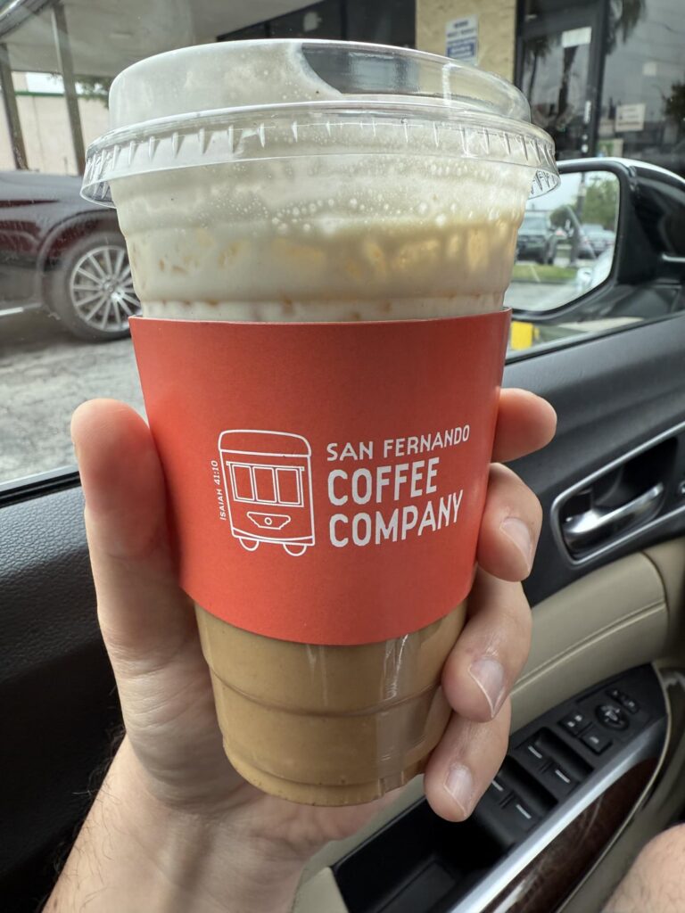 Horchata Lover Latte from San Fernando Coffee