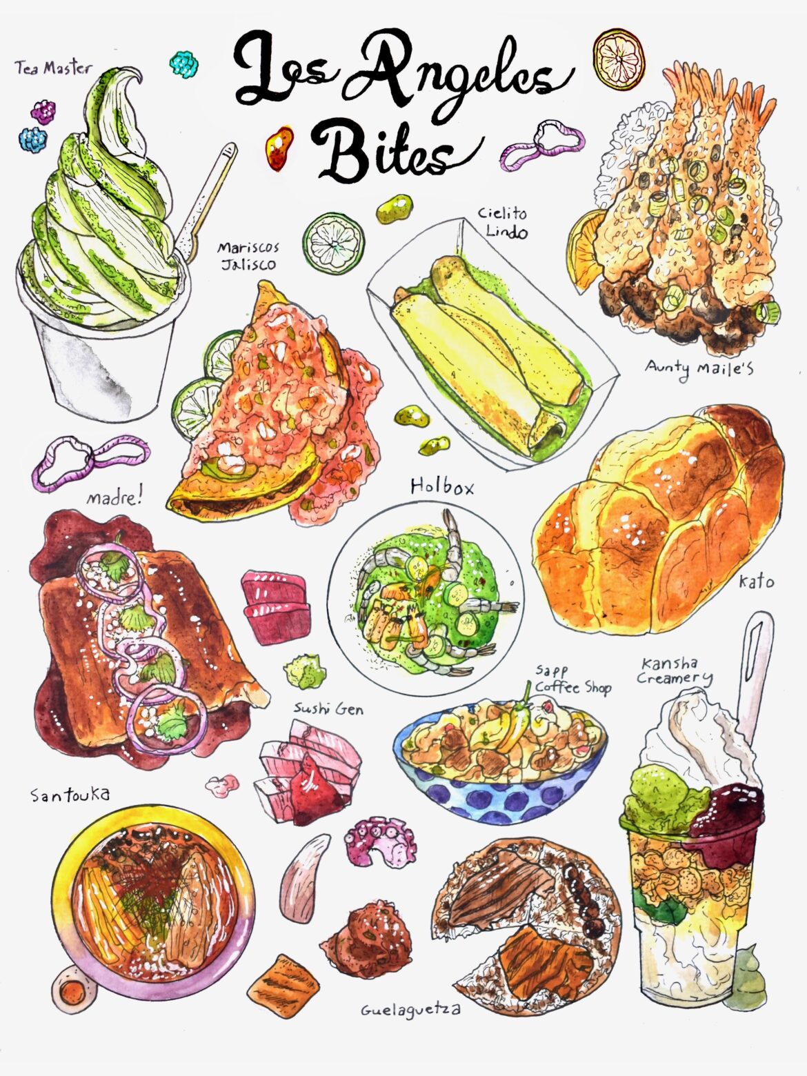 I painted a few dishes from some trendy LA spots and wanted to share here!