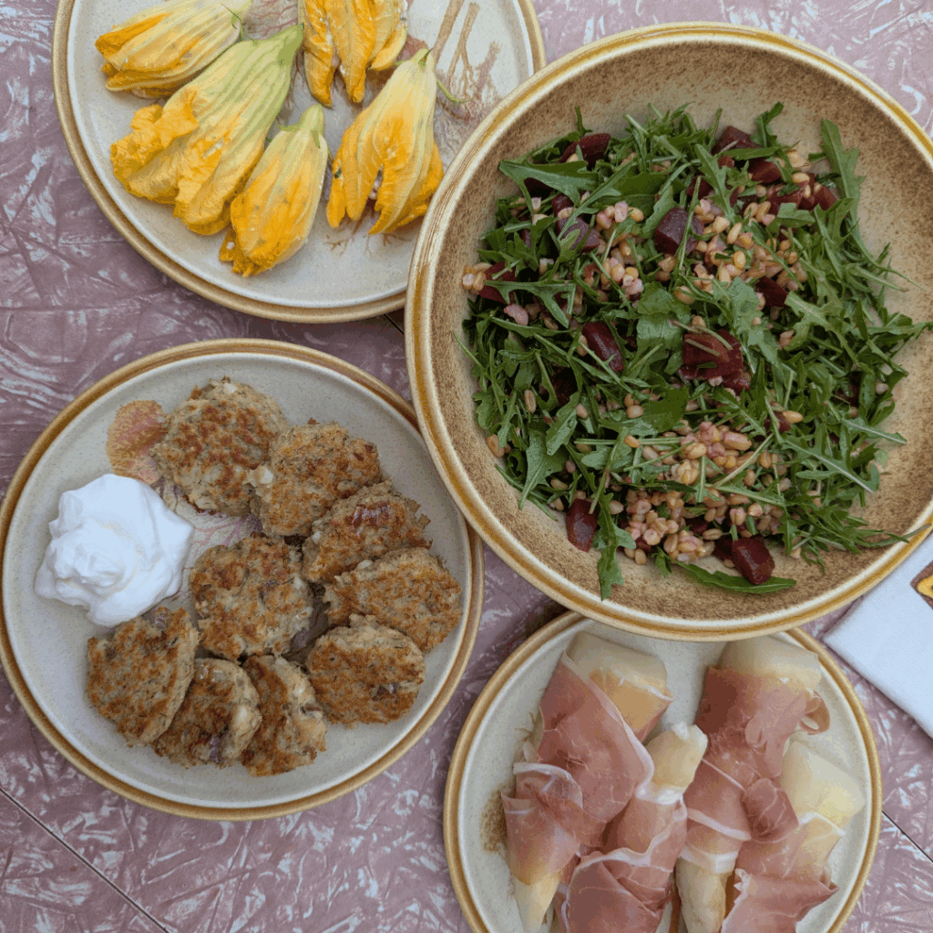 Improvised summery dinner