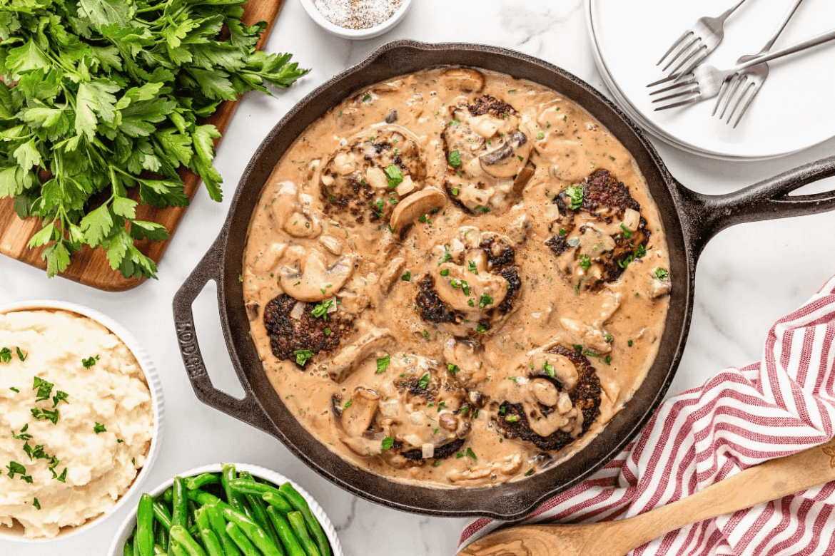Hamburger Steak with Mushroom Gravy