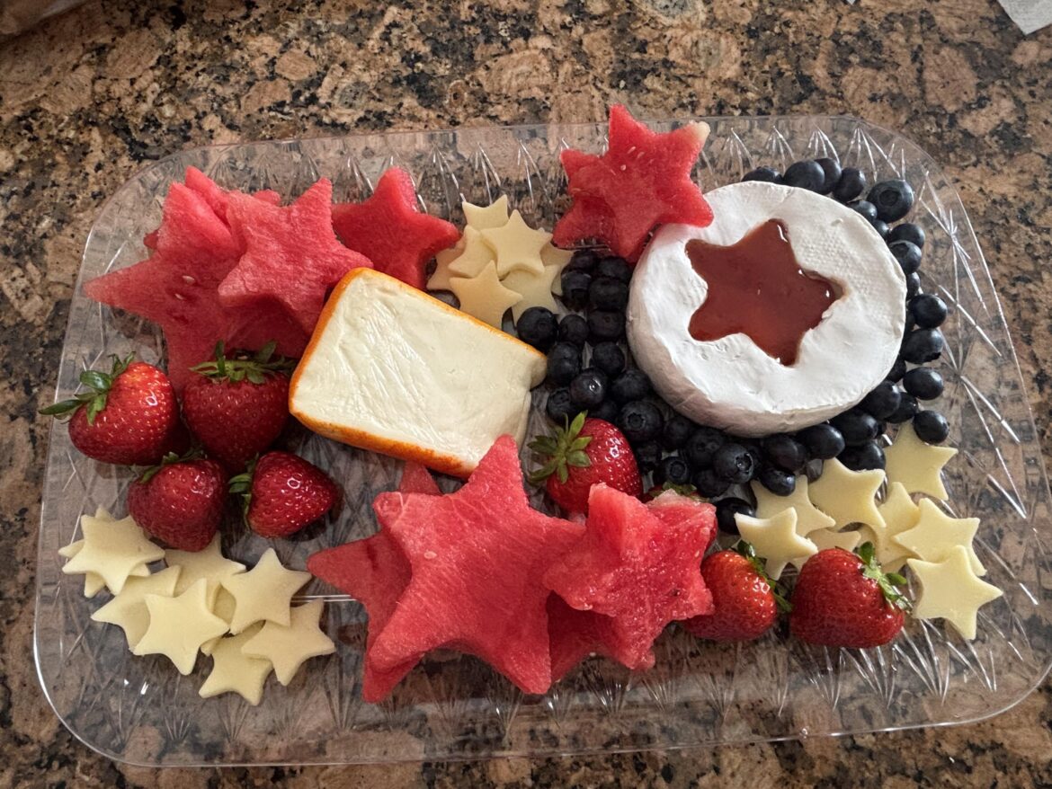 Fourth of July Cheese and Fruit Board