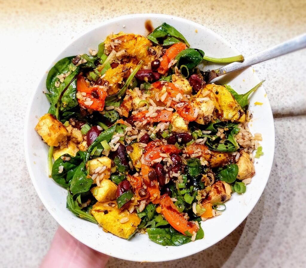 Another day, another spinach and roast veg situation