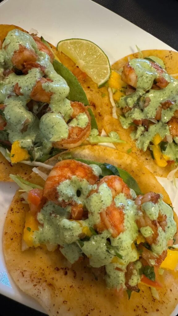 Was greeted with shrimp tacos when I got home from work