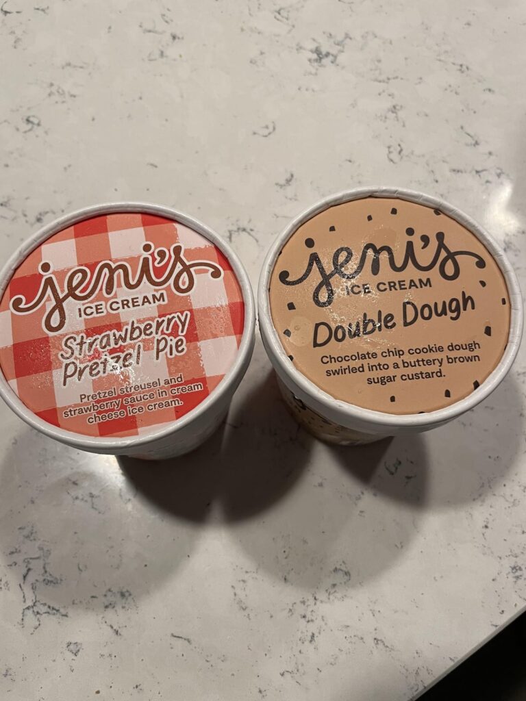 jenis strwbrry pretzel pie and double dough