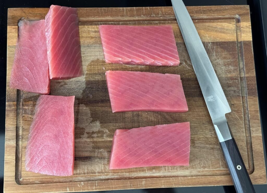 First time cutting saku blocks! Roast me