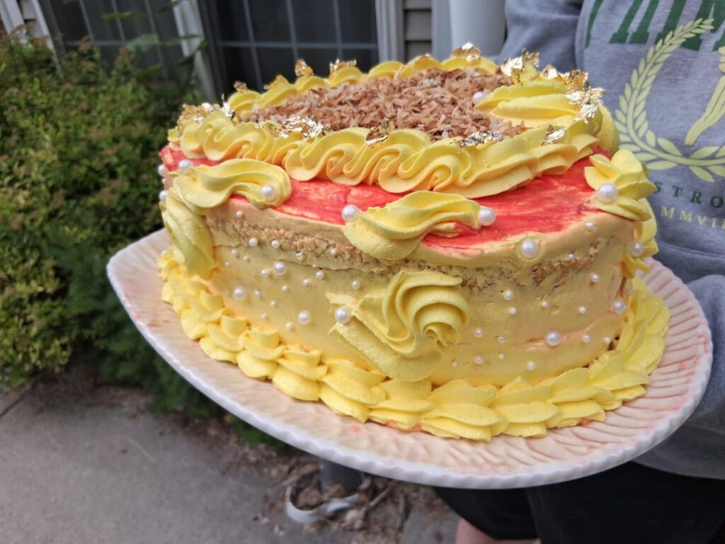 Dairy free pineapple coconut cake