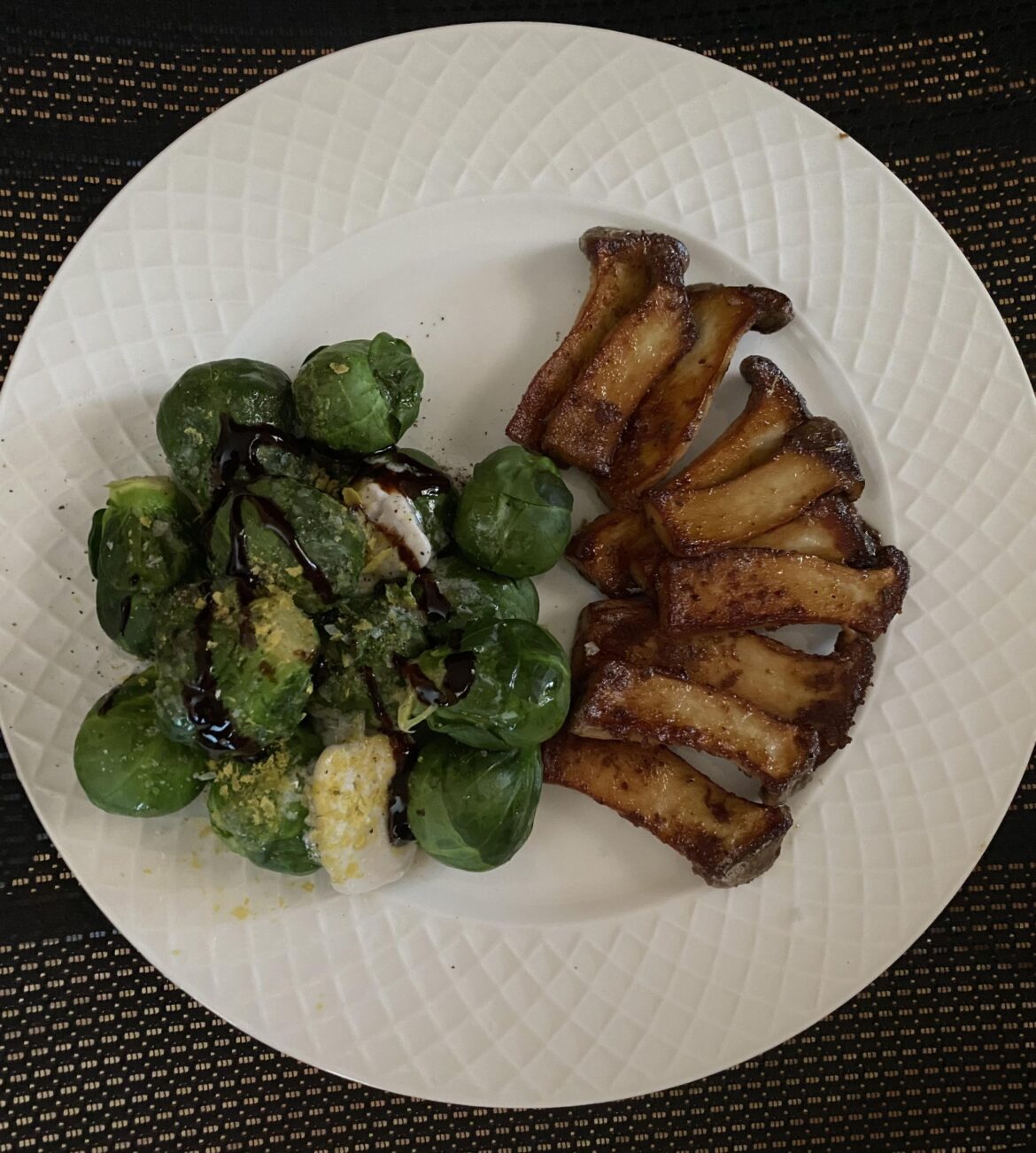 King oyster with brussels