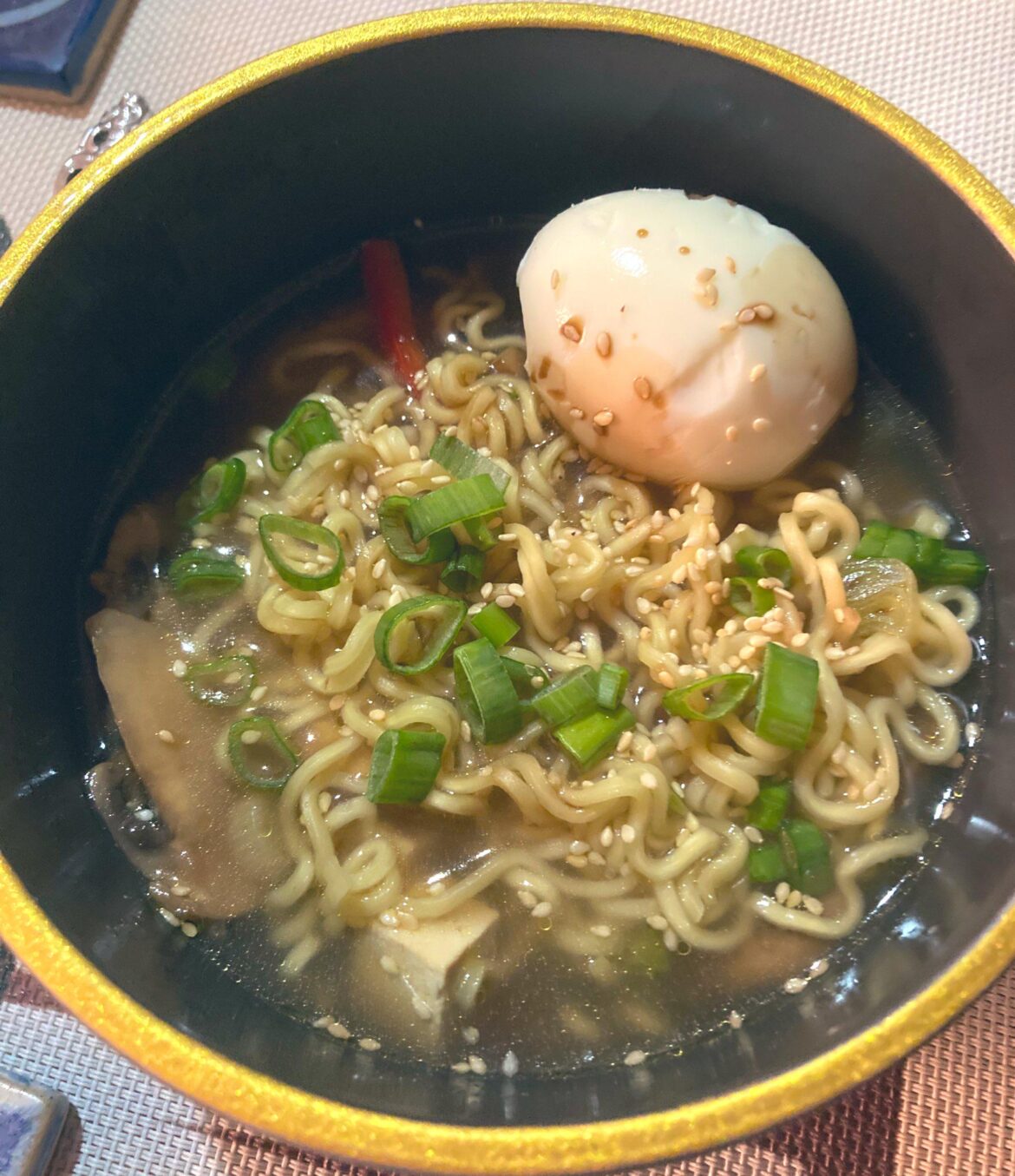 Tofu and mushroom soup ramen