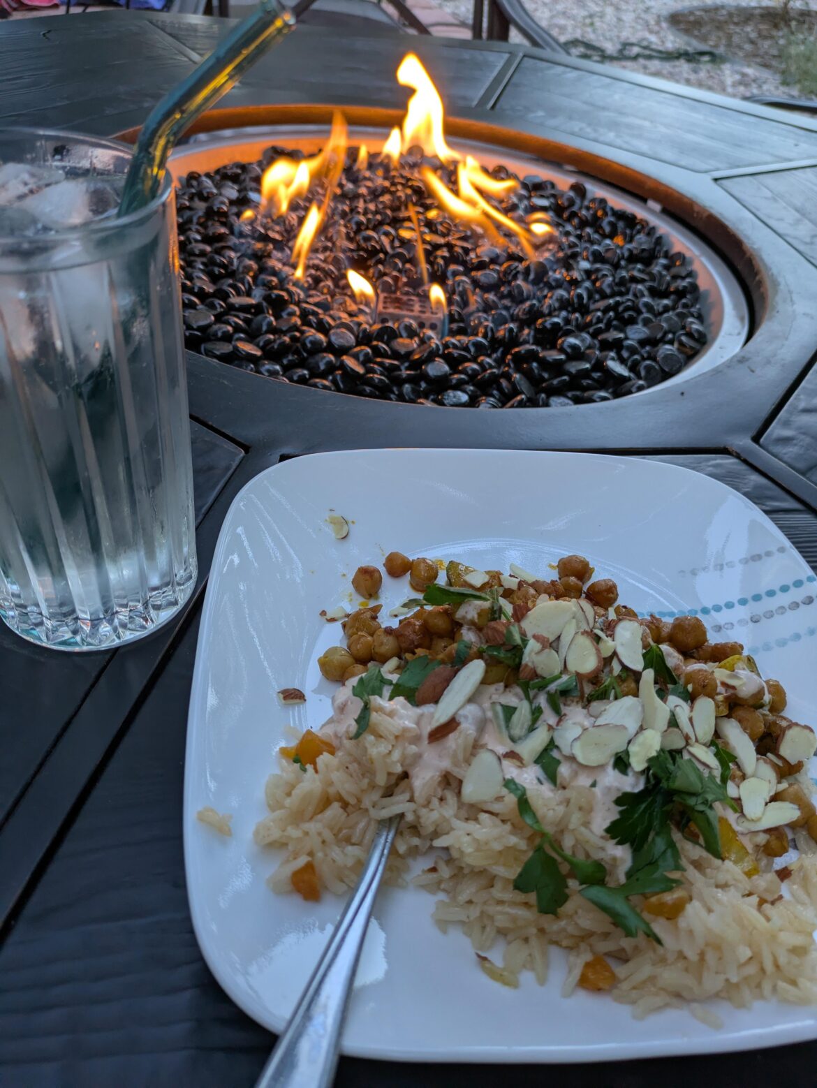 Apricot, almond, chickpea tangine