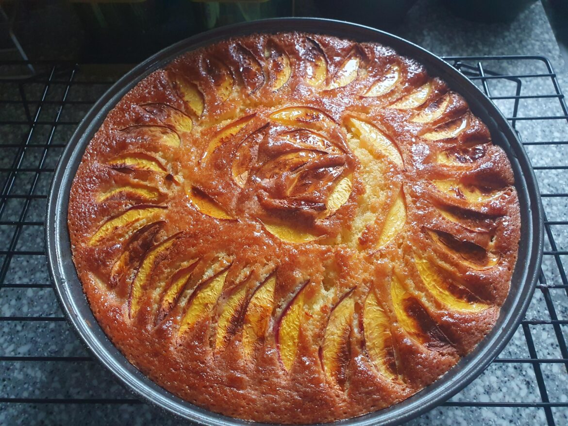 Homemade peach cake