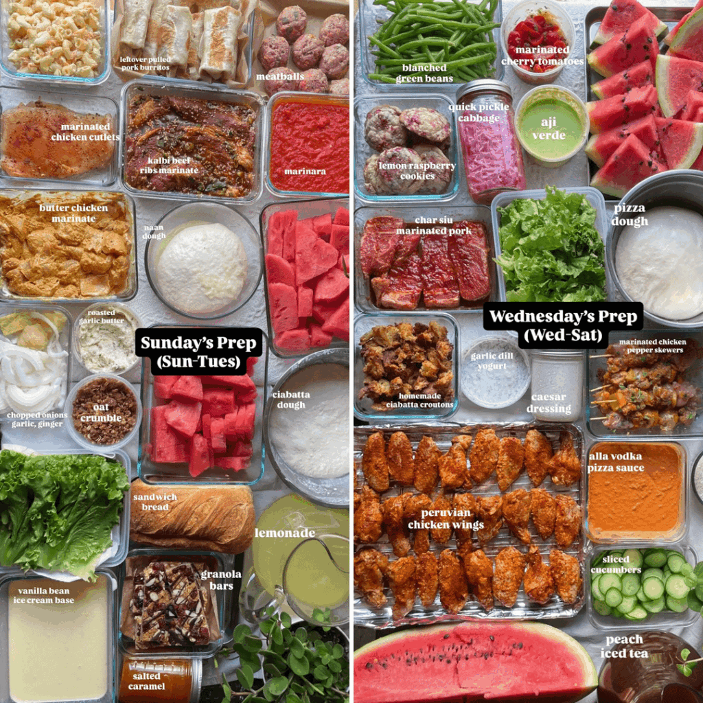 How I meal prepped all of the food we ate last week. (Included pics of the dinners + my journal planning)