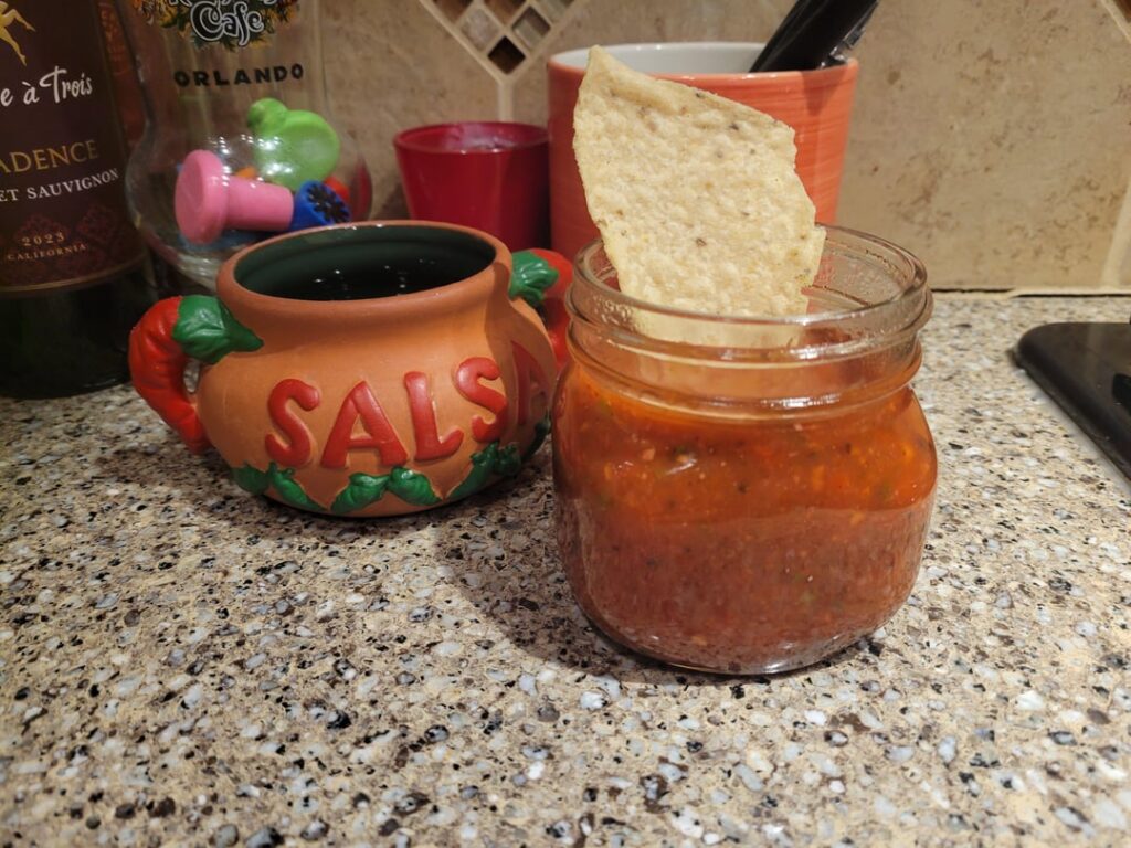 Homemade Salsa, from garden to jar about an hour...