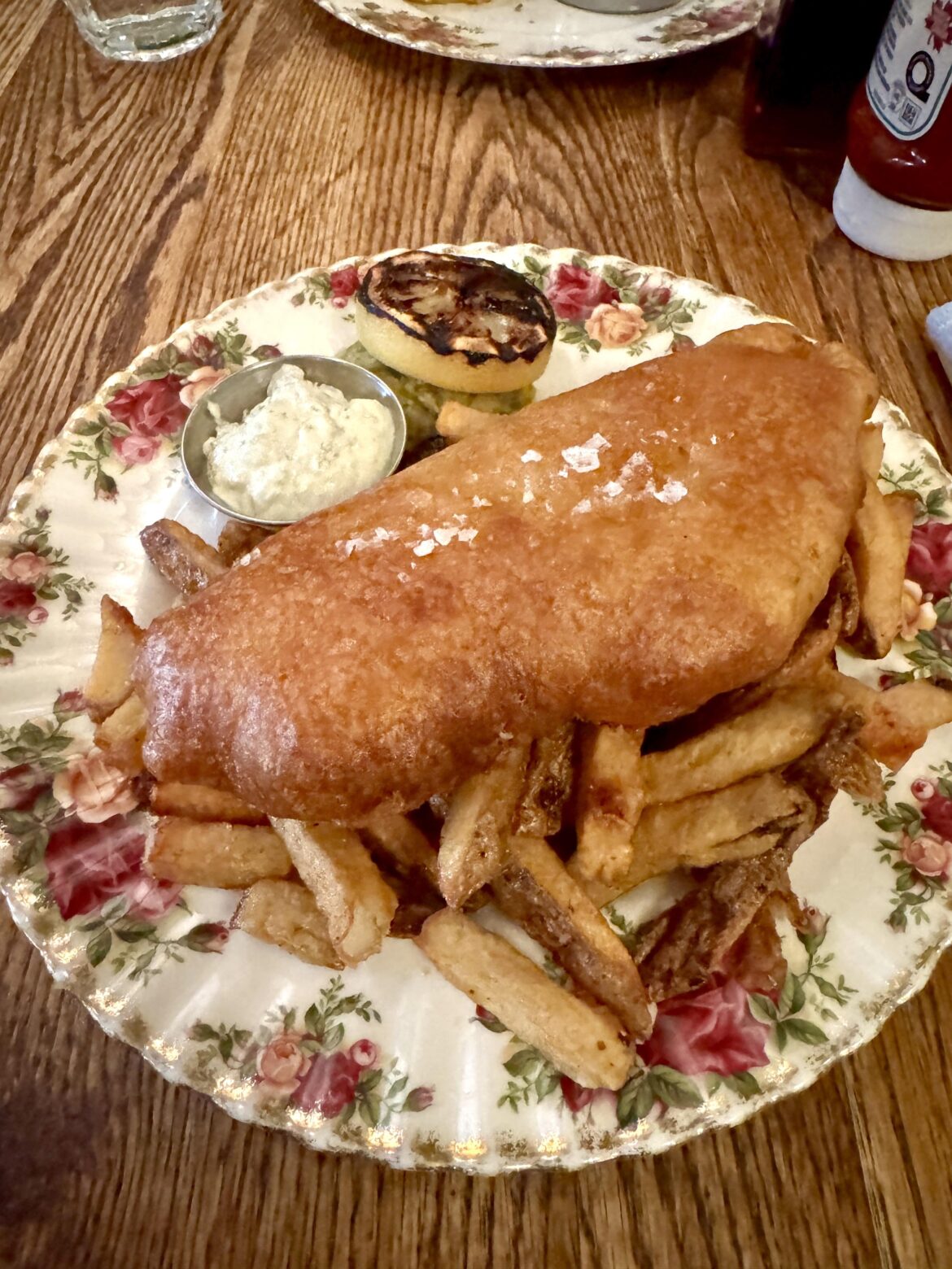 Fish and chips at the Queen and Beaver