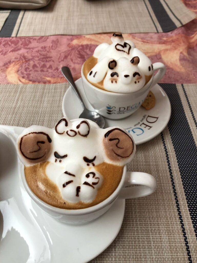 Look at this 3D latte art I got at a small cafe in Malaysia
