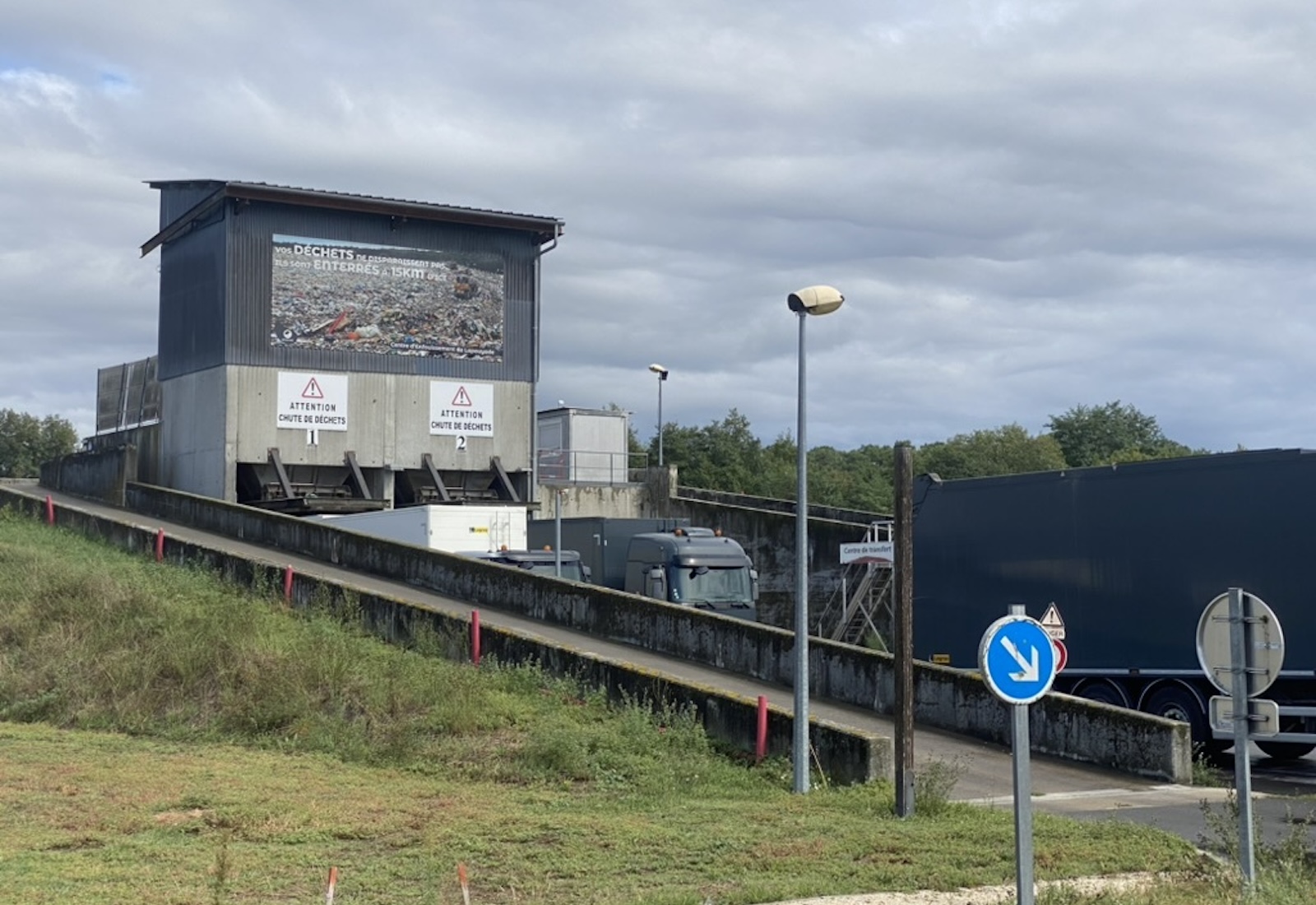 A chute to take garbage to a landfill