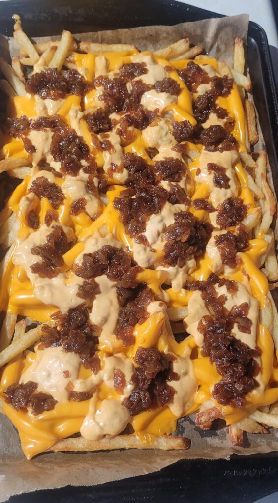 Animal fries and homemade chicken tenders