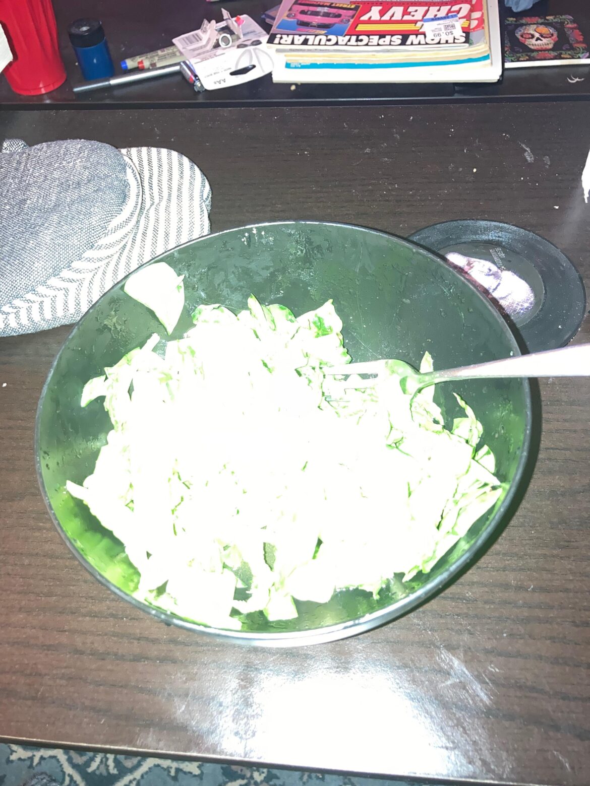 made salad instead of texting them that i miss them