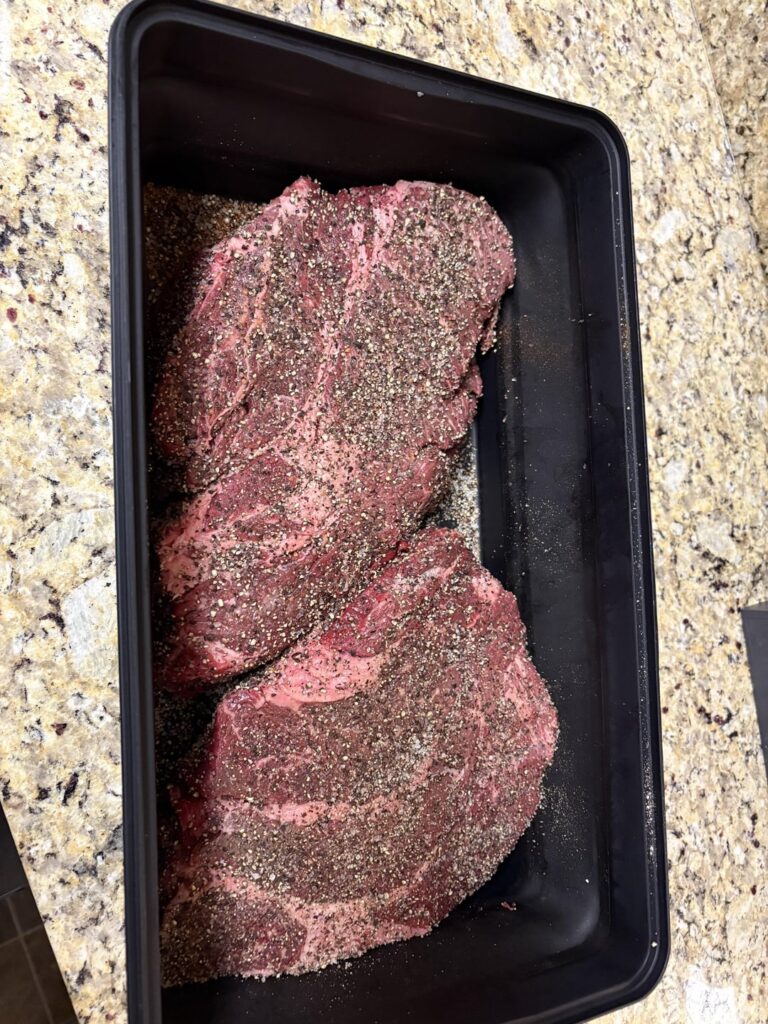 Texas brisket-style smoked chuck roast turned out great Texas brisket-style smoked chuck roast turned out great