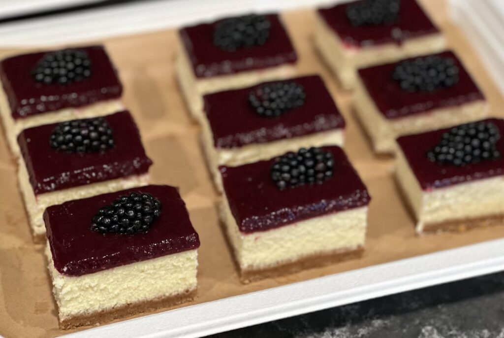 Blackberry cheesecake bars.