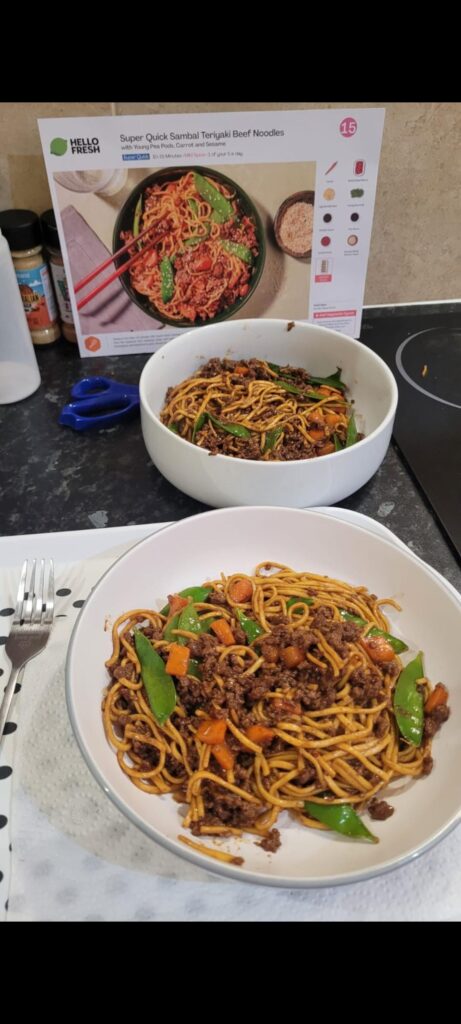 Thought we’d give Hello Fresh a go. Sambal Teriyaki Beef Noodles. Thought we'd give Hello Fresh a go. Sambal Teriyaki Beef Noodles.