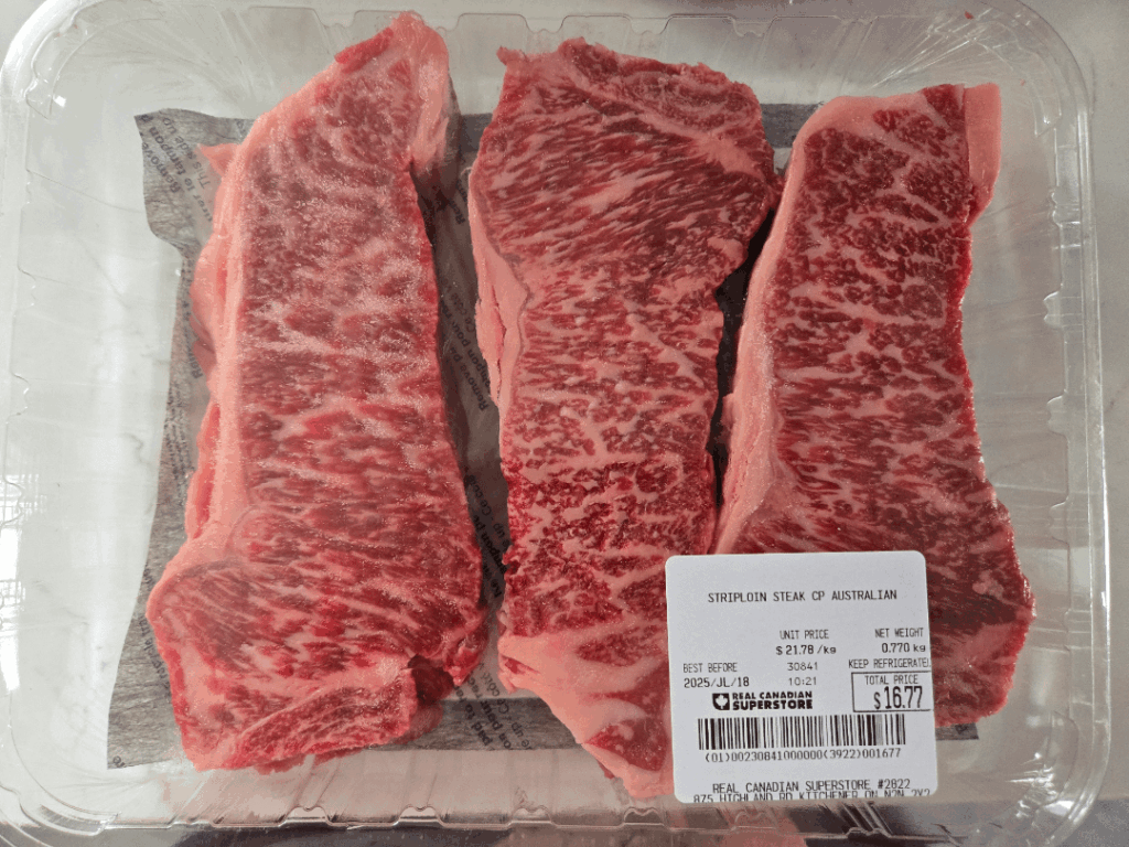 Found amongst many steaks with next to no marbling. I feel like I won the lottery.