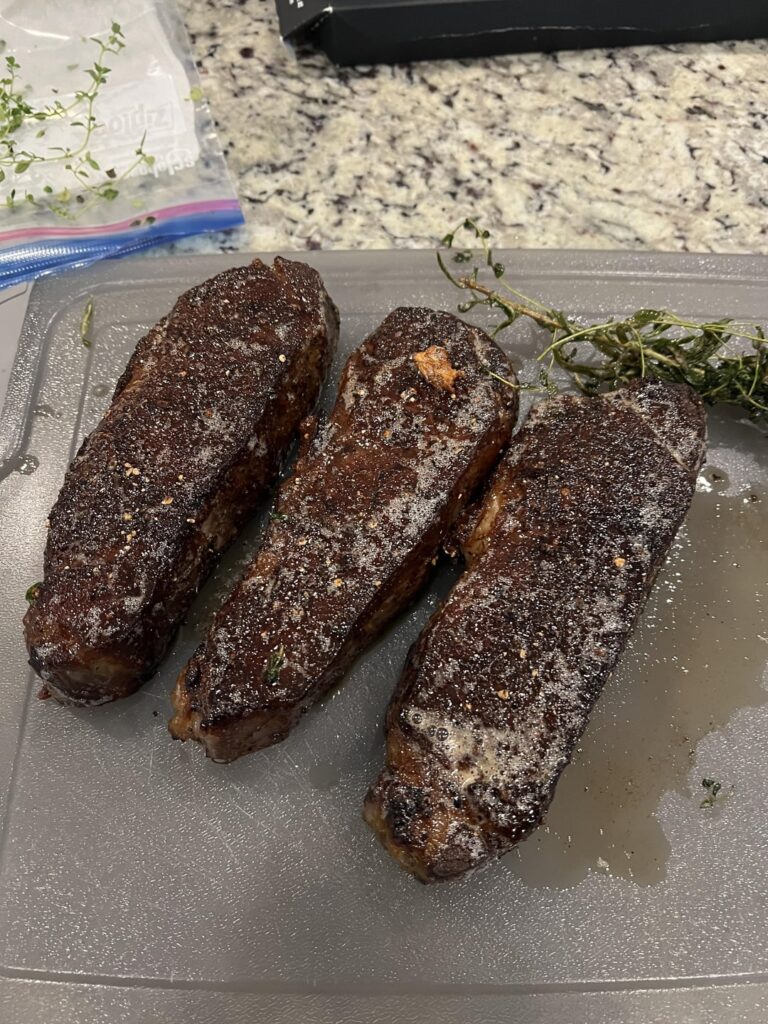 35 day Dry Aged NY Strips