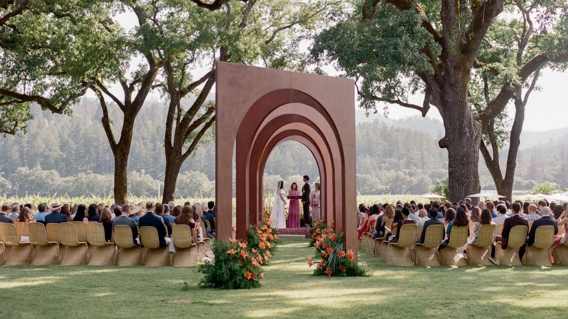 This Wine-Country Wedding Blended South Asian Traditions With Surrealist Design