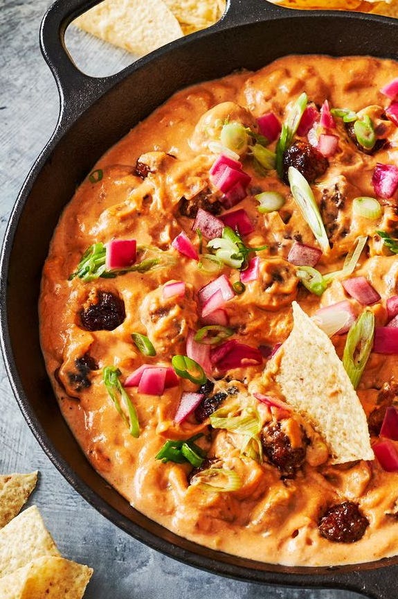cheesy mini meatball skillet dip