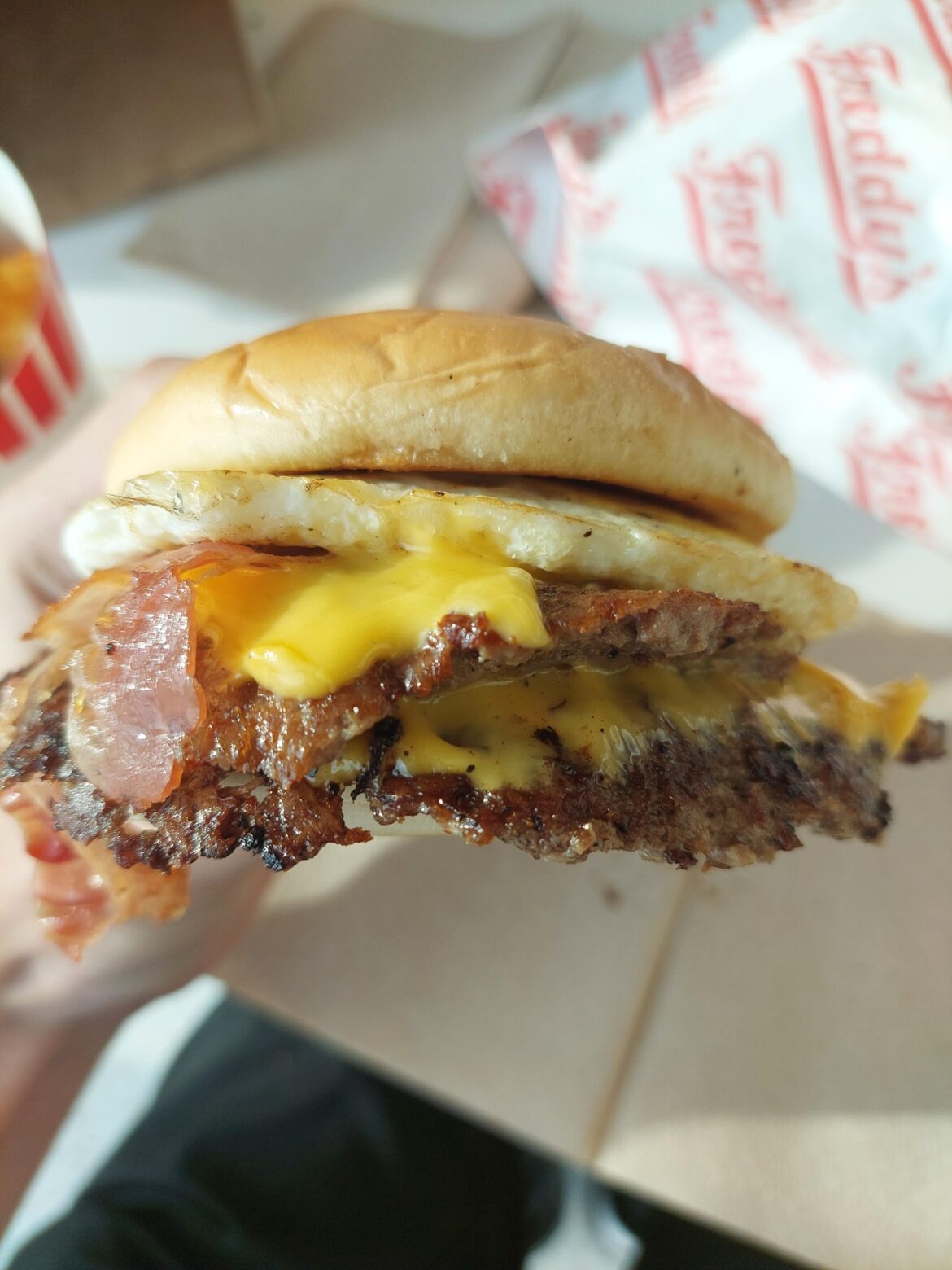 Freddy's double Breakfast Burger