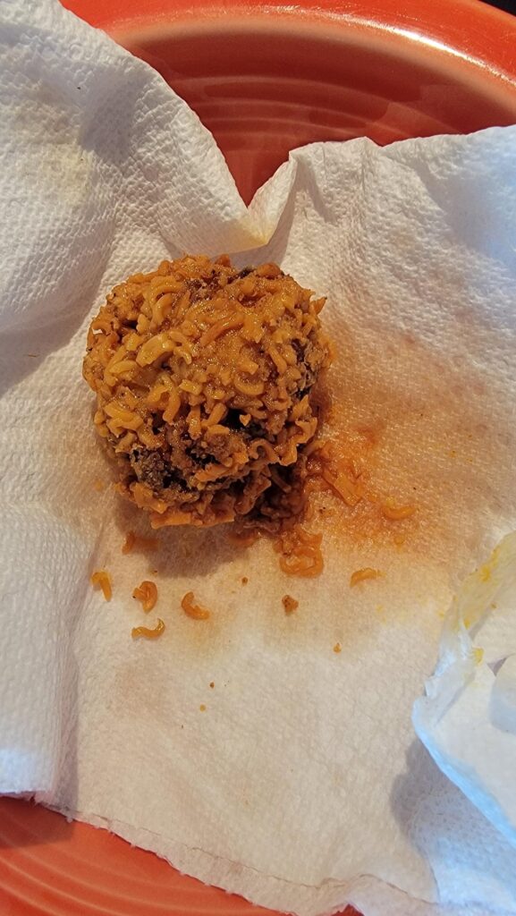 Deep fried Mac n cheese (1st attempt, fried using leftover pork fat)