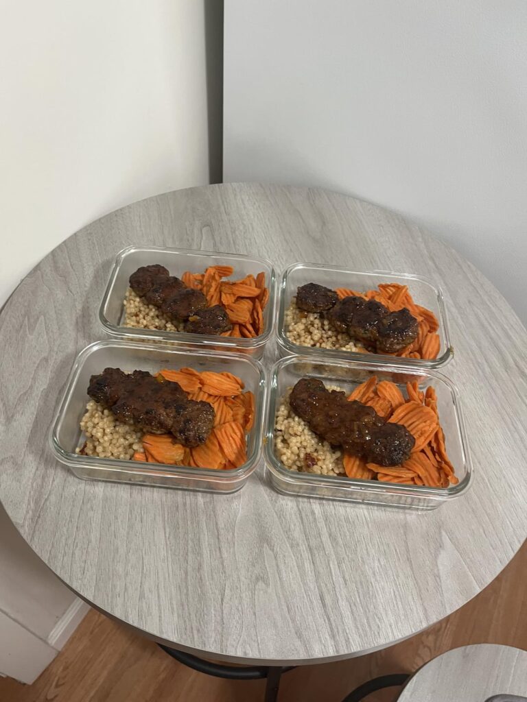 Lamb Kofta with Protein Couscous and Apricot Glaze