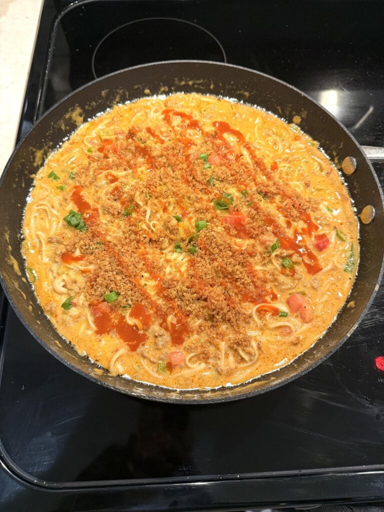 Cheesy Tex-Mex Ramen Skillet 8/10 Cheesy Tex-Mex Ramen Skillet 8/10