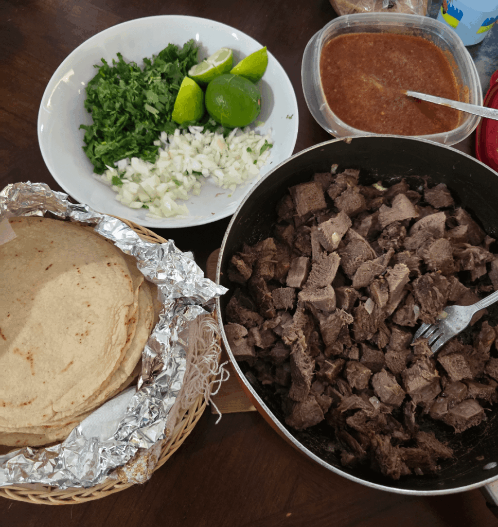 Home made Lengua Tacos. Home made tortillas as well.