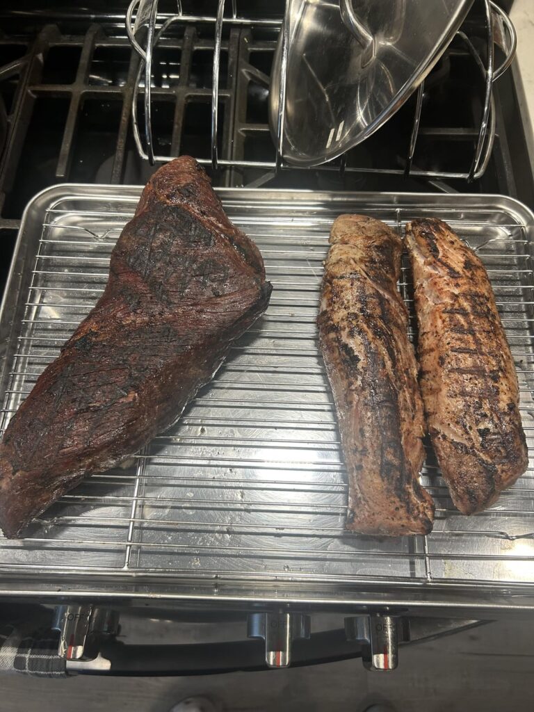 Tri Tip and Pork Tenderloin. 135f for 5 (Tri tip) and 3 hours (tenderloin). Fantastic