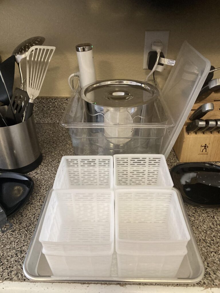 Sous vide stracchino cheese Sous vide stracchino cheese